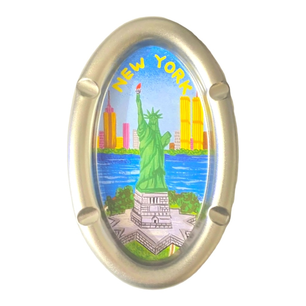 Retro NewYork City Statue of Liberty Tin Ashtray Trinket Novelty Gift Souvenir